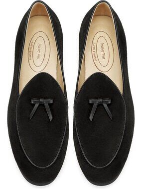 Women's Black Suede Moccasins Loafers Bowknot Slip On Comfortable Driving Flats